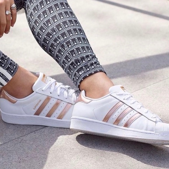 adidas rose gold tennis shoes